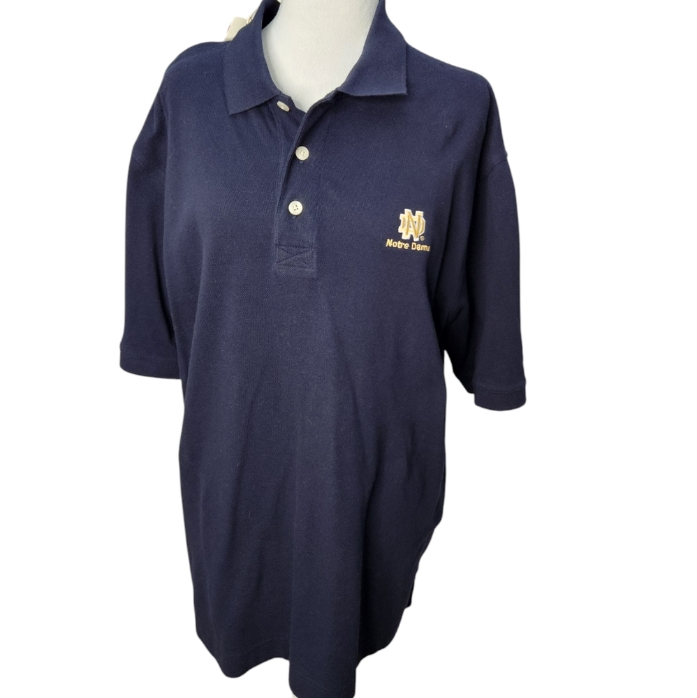 NWT NOTRE DAME Cutter & Buck Short Sleeve Polo Size Large